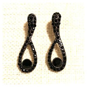 Black sparkle Pierced earrings